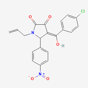 molecular formula C20H15ClN2O5 B3917172 1-allyl-4-(4-chlorobenzoyl)-3-hydroxy-5-(4-nitrophenyl)-1,5-dihydro-2H-pyrrol-2-one 