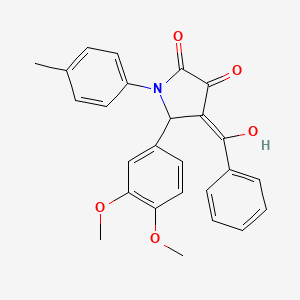 molecular formula C26H23NO5 B3917177 4-benzoyl-5-(3,4-dimethoxyphenyl)-3-hydroxy-1-(4-methylphenyl)-1,5-dihydro-2H-pyrrol-2-one 