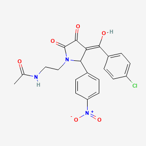 molecular formula C21H18ClN3O6 B3917194 N-{2-[3-(4-chlorobenzoyl)-4-hydroxy-2-(4-nitrophenyl)-5-oxo-2,5-dihydro-1H-pyrrol-1-yl]ethyl}acetamide 