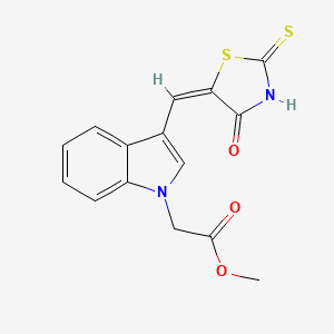 methyl {3-[(4-oxo-2-thioxo-1,3-thiazolidin-5-ylidene)methyl]-1H-indol-1-yl}acetate