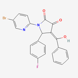 molecular formula C22H14BrFN2O3 B3917221 4-benzoyl-1-(5-bromo-2-pyridinyl)-5-(4-fluorophenyl)-3-hydroxy-1,5-dihydro-2H-pyrrol-2-one 