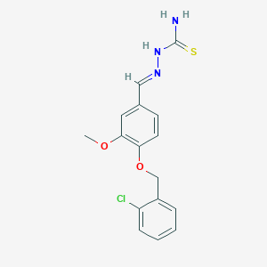molecular formula C16H16ClN3O2S B3917227 4-[(2-chlorobenzyl)oxy]-3-methoxybenzaldehyde thiosemicarbazone 