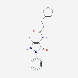 molecular formula C19H25N3O2 B391723 3-cyclopentyl-N-(1,5-dimethyl-3-oxo-2-phenyl-2,3-dihydro-1H-pyrazol-4-yl)propanamide CAS No. 331982-87-7