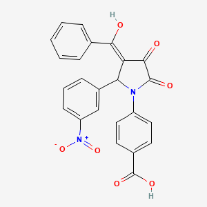 4-[3-benzoyl-4-hydroxy-2-(3-nitrophenyl)-5-oxo-2,5-dihydro-1H-pyrrol-1-yl]benzoic acid