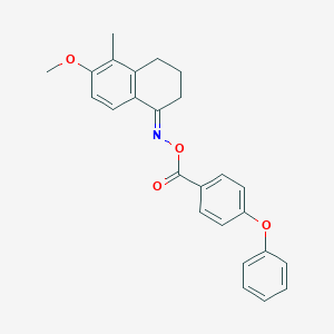 molecular formula C25H23NO4 B391728 6-methoxy-5-methyl-3,4-dihydro-1(2H)-naphthalenone O-(4-phenoxybenzoyl)oxime 