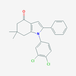 molecular formula C22H19Cl2NO B391729 1-(3,4-Dichlorophenyl)-6,6-dimethyl-2-phenyl-1,5,6,7-tetrahydro-4H-indol-4-one 