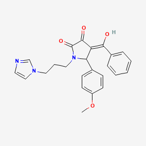 molecular formula C24H23N3O4 B3917312 4-benzoyl-3-hydroxy-1-[3-(1H-imidazol-1-yl)propyl]-5-(4-methoxyphenyl)-1,5-dihydro-2H-pyrrol-2-one 