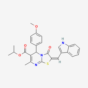 molecular formula C27H25N3O4S B3917364 isopropyl 2-(1H-indol-3-ylmethylene)-5-(4-methoxyphenyl)-7-methyl-3-oxo-2,3-dihydro-5H-[1,3]thiazolo[3,2-a]pyrimidine-6-carboxylate 