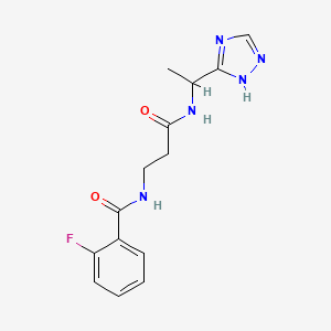 2-fluoro-N-(3-oxo-3-{[1-(1H-1,2,4-triazol-5-yl)ethyl]amino}propyl)benzamide