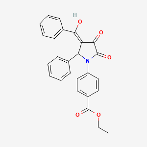 molecular formula C26H21NO5 B3917384 ethyl 4-(3-benzoyl-4-hydroxy-5-oxo-2-phenyl-2,5-dihydro-1H-pyrrol-1-yl)benzoate 