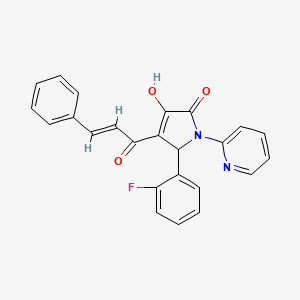 molecular formula C24H17FN2O3 B3917390 4-cinnamoyl-5-(2-fluorophenyl)-3-hydroxy-1-(2-pyridinyl)-1,5-dihydro-2H-pyrrol-2-one 