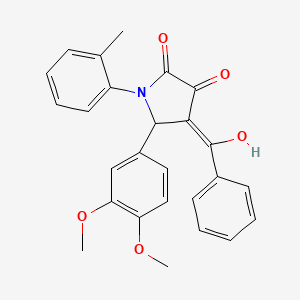 molecular formula C26H23NO5 B3917400 4-benzoyl-5-(3,4-dimethoxyphenyl)-3-hydroxy-1-(2-methylphenyl)-1,5-dihydro-2H-pyrrol-2-one 