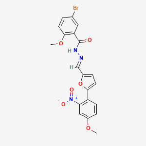 molecular formula C20H16BrN3O6 B3917407 5-bromo-2-methoxy-N'-{[5-(4-methoxy-2-nitrophenyl)-2-furyl]methylene}benzohydrazide 