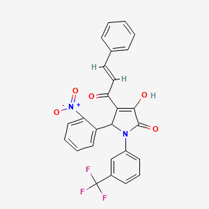 molecular formula C26H17F3N2O5 B3917413 4-cinnamoyl-3-hydroxy-5-(2-nitrophenyl)-1-[3-(trifluoromethyl)phenyl]-1,5-dihydro-2H-pyrrol-2-one 
