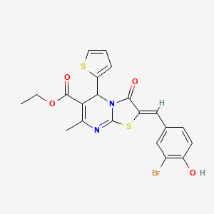 ethyl 2-(3-bromo-4-hydroxybenzylidene)-7-methyl-3-oxo-5-(2-thienyl)-2,3-dihydro-5H-[1,3]thiazolo[3,2-a]pyrimidine-6-carboxylate