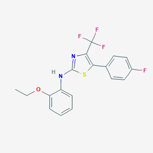 molecular formula C18H14F4N2OS B391743 N-(2-ethoxyphenyl)-5-(4-fluorophenyl)-4-(trifluoromethyl)-1,3-thiazol-2-amine 