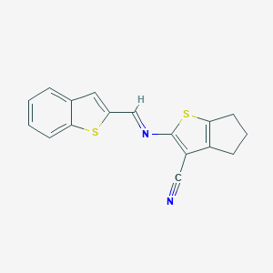 2-[(1-benzothien-2-ylmethylene)amino]-5,6-dihydro-4H-cyclopenta[b]thiophene-3-carbonitrile