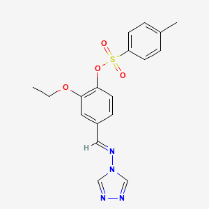 2-ethoxy-4-[(4H-1,2,4-triazol-4-ylimino)methyl]phenyl 4-methylbenzenesulfonate