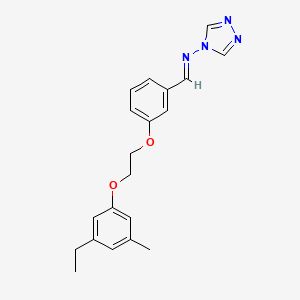 molecular formula C20H22N4O2 B3917520 N-{3-[2-(3-ethyl-5-methylphenoxy)ethoxy]benzylidene}-4H-1,2,4-triazol-4-amine 
