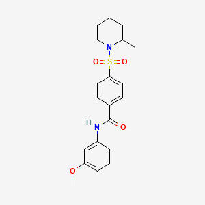 molecular formula C20H24N2O4S B3917544 N-(3-methoxyphenyl)-4-[(2-methyl-1-piperidinyl)sulfonyl]benzamide 