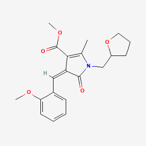 molecular formula C20H23NO5 B3917551 methyl 4-(2-methoxybenzylidene)-2-methyl-5-oxo-1-(tetrahydro-2-furanylmethyl)-4,5-dihydro-1H-pyrrole-3-carboxylate 
