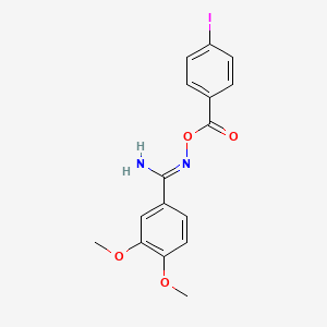 molecular formula C16H15IN2O4 B3917557 N'-[(4-iodobenzoyl)oxy]-3,4-dimethoxybenzenecarboximidamide 