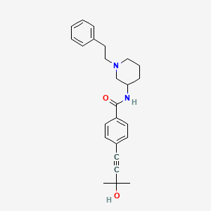 molecular formula C25H30N2O2 B3917566 4-(3-hydroxy-3-methyl-1-butyn-1-yl)-N-[1-(2-phenylethyl)-3-piperidinyl]benzamide 