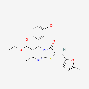 ethyl 5-(3-methoxyphenyl)-7-methyl-2-[(5-methyl-2-furyl)methylene]-3-oxo-2,3-dihydro-5H-[1,3]thiazolo[3,2-a]pyrimidine-6-carboxylate