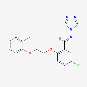 molecular formula C18H17ClN4O2 B3917584 N-{5-chloro-2-[2-(2-methylphenoxy)ethoxy]benzylidene}-4H-1,2,4-triazol-4-amine 