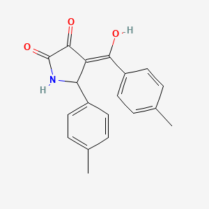 molecular formula C19H17NO3 B3917596 3-hydroxy-4-(4-methylbenzoyl)-5-(4-methylphenyl)-1,5-dihydro-2H-pyrrol-2-one 