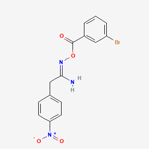 molecular formula C15H12BrN3O4 B3917600 N'-[(3-bromobenzoyl)oxy]-2-(4-nitrophenyl)ethanimidamide 