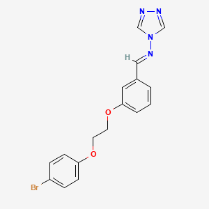molecular formula C17H15BrN4O2 B3917614 N-{3-[2-(4-bromophenoxy)ethoxy]benzylidene}-4H-1,2,4-triazol-4-amine 