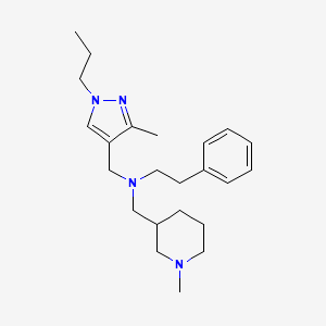 molecular formula C23H36N4 B3917629 N-[(1-methyl-3-piperidinyl)methyl]-N-[(3-methyl-1-propyl-1H-pyrazol-4-yl)methyl]-2-phenylethanamine 