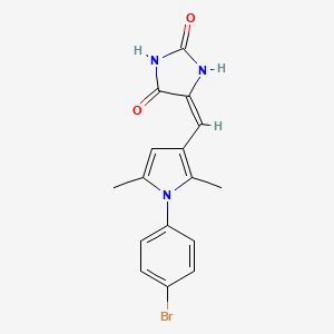 molecular formula C16H14BrN3O2 B3917636 5-{[1-(4-bromophenyl)-2,5-dimethyl-1H-pyrrol-3-yl]methylene}-2,4-imidazolidinedione 