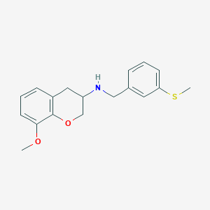 molecular formula C18H21NO2S B3917638 (8-methoxy-3,4-dihydro-2H-chromen-3-yl)[3-(methylthio)benzyl]amine 