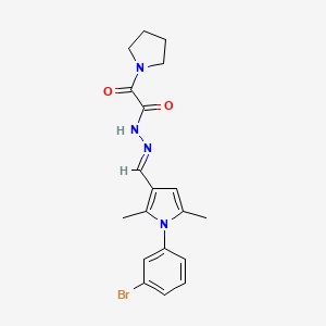 molecular formula C19H21BrN4O2 B3917642 N'-{[1-(3-bromophenyl)-2,5-dimethyl-1H-pyrrol-3-yl]methylene}-2-oxo-2-(1-pyrrolidinyl)acetohydrazide 