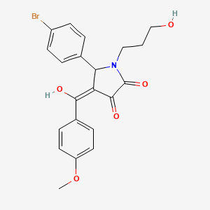 molecular formula C21H20BrNO5 B3917653 5-(4-bromophenyl)-3-hydroxy-1-(3-hydroxypropyl)-4-(4-methoxybenzoyl)-1,5-dihydro-2H-pyrrol-2-one 