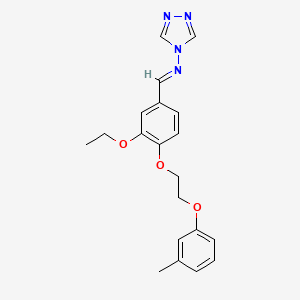 molecular formula C20H22N4O3 B3917657 N-{3-ethoxy-4-[2-(3-methylphenoxy)ethoxy]benzylidene}-4H-1,2,4-triazol-4-amine 