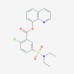 molecular formula C20H19ClN2O4S B391766 Quinolin-8-yl 2-chloro-5-(diethylsulfamoyl)benzoate 