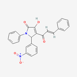 molecular formula C25H18N2O5 B3917669 4-cinnamoyl-3-hydroxy-5-(3-nitrophenyl)-1-phenyl-1,5-dihydro-2H-pyrrol-2-one CAS No. 425421-88-1