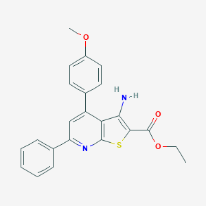 molecular formula C23H20N2O3S B391769 Ethyl 3-amino-4-(4-methoxyphenyl)-6-phenylthieno[2,3-b]pyridine-2-carboxylate 