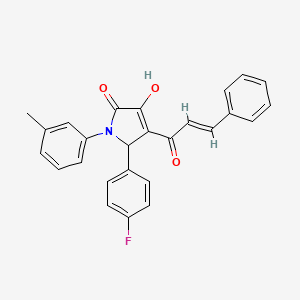 molecular formula C26H20FNO3 B3917692 4-cinnamoyl-5-(4-fluorophenyl)-3-hydroxy-1-(3-methylphenyl)-1,5-dihydro-2H-pyrrol-2-one 