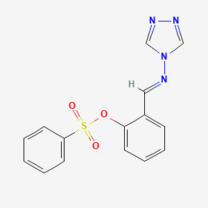 molecular formula C15H12N4O3S B3917697 2-[(4H-1,2,4-triazol-4-ylimino)methyl]phenyl benzenesulfonate 