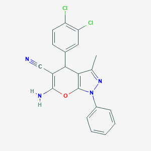 6-Amino-4-(3,4-dichlorophenyl)-3-methyl-1-phenyl-1,4-dihydropyrano[2,3-c]pyrazole-5-carbonitrile