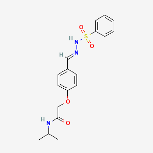 molecular formula C18H21N3O4S B3917719 N-isopropyl-2-{4-[2-(phenylsulfonyl)carbonohydrazonoyl]phenoxy}acetamide 