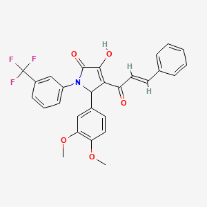 molecular formula C28H22F3NO5 B3917728 4-cinnamoyl-5-(3,4-dimethoxyphenyl)-3-hydroxy-1-[3-(trifluoromethyl)phenyl]-1,5-dihydro-2H-pyrrol-2-one 