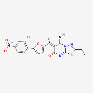 molecular formula C18H12ClN5O4S B3917737 6-{[5-(2-chloro-4-nitrophenyl)-2-furyl]methylene}-2-ethyl-5-imino-5,6-dihydro-7H-[1,3,4]thiadiazolo[3,2-a]pyrimidin-7-one 