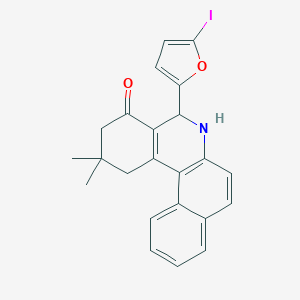 molecular formula C23H20INO2 B391777 5-(5-iodo-2-furyl)-2,2-dimethyl-2,3,5,6-tetrahydrobenzo[a]phenanthridin-4(1H)-one 