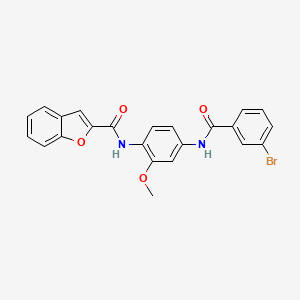molecular formula C23H17BrN2O4 B3917795 N-{4-[(3-bromobenzoyl)amino]-2-methoxyphenyl}-1-benzofuran-2-carboxamide 