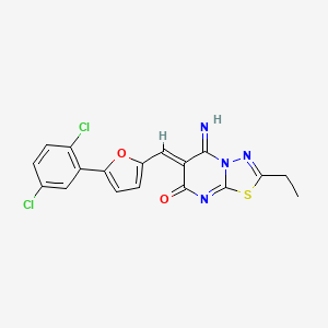 molecular formula C18H12Cl2N4O2S B3917801 6-{[5-(2,5-dichlorophenyl)-2-furyl]methylene}-2-ethyl-5-imino-5,6-dihydro-7H-[1,3,4]thiadiazolo[3,2-a]pyrimidin-7-one CAS No. 6178-36-5